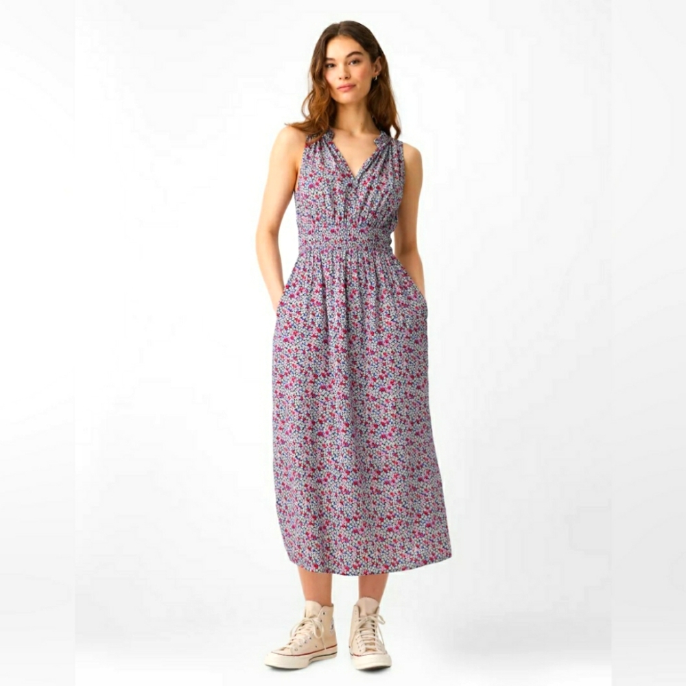 Brand New. Print Splitneck Maxi Dres